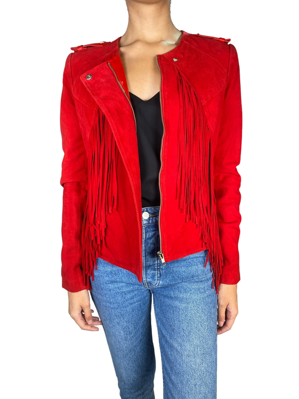 Chaqueta de Cuero con Flecos