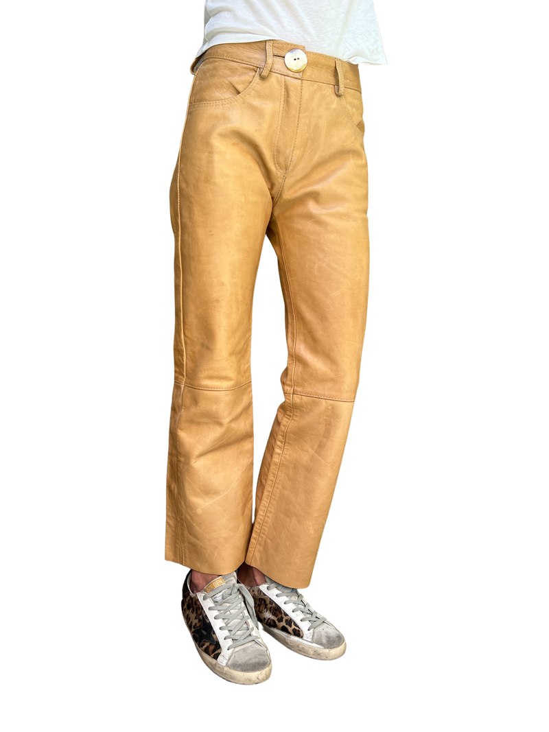 Pantalón Cuero Camel