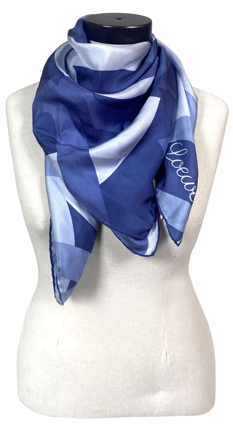 Pañuelo Seda Azul