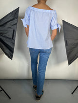 Blusa Rayas Azul y Blanco