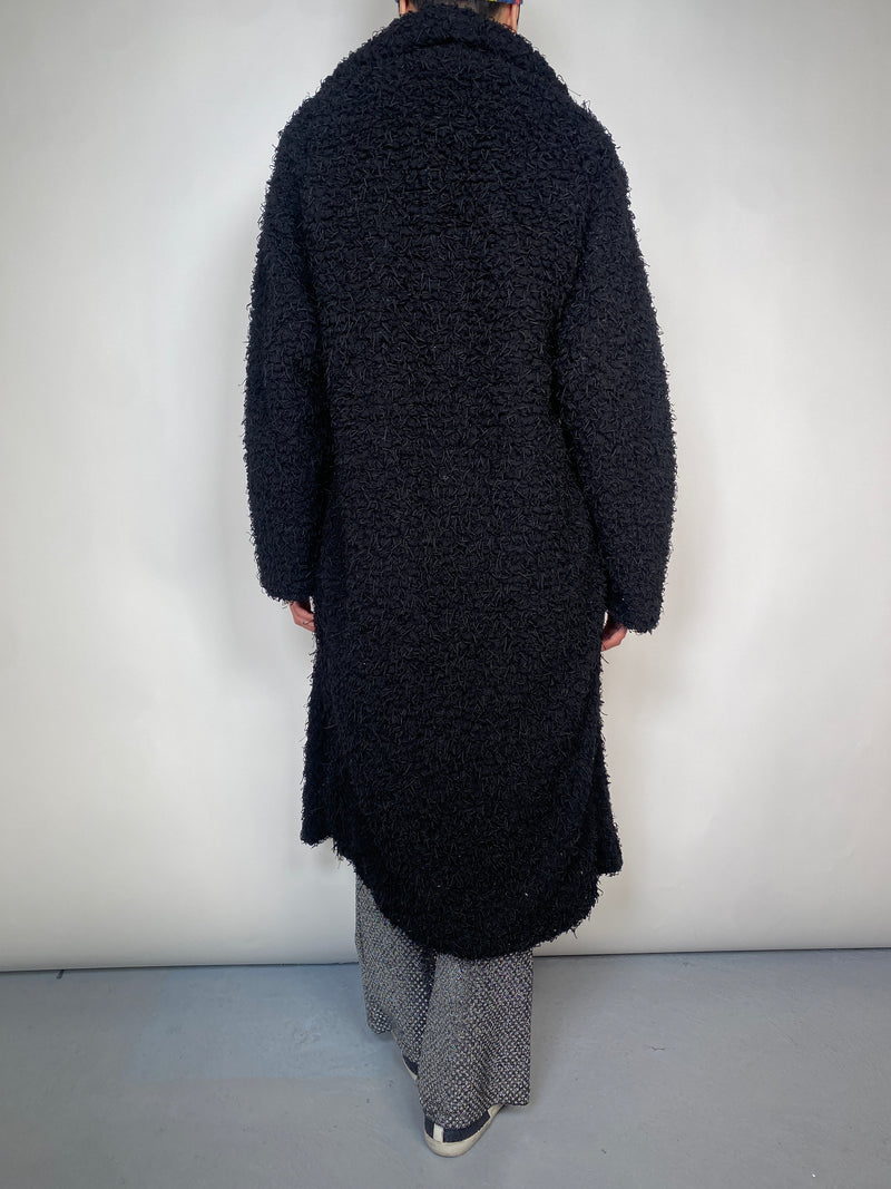  Abrigo Maxi Peludo Negro Sluiz by Magma