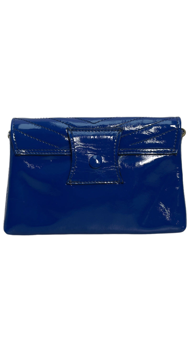 Cartera y Riñonera Cuero Azul