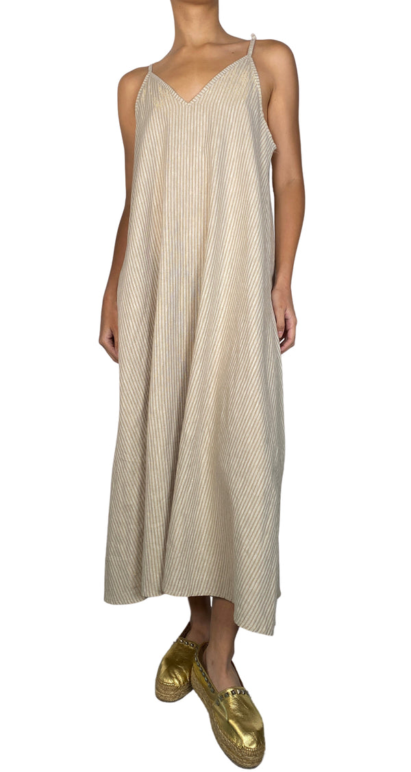 Vestido Rayas Beige
