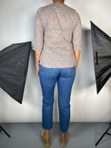 Blusa Estampada Y Bordado