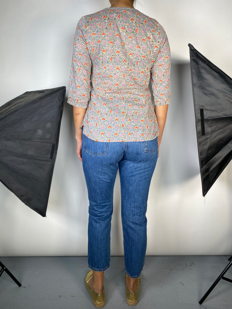 Blusa Estampada Y Bordado