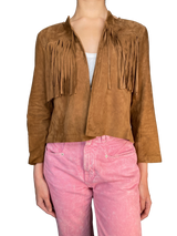 Chaqueta Cuero Gamuza Flecos