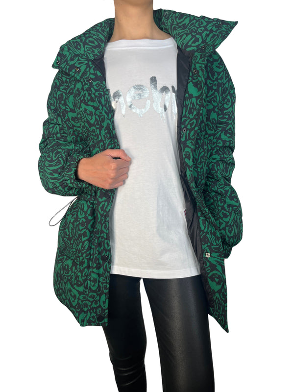 Parca Verde Animal Print
