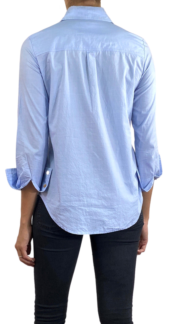 Blusa Celeste con Bolsillo