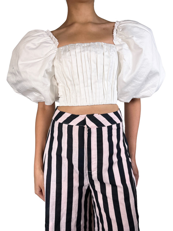Crop Top Mangas Aglobadas