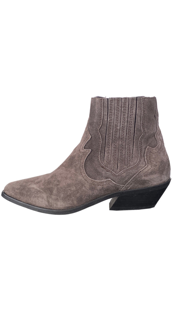 Botines Cowboy Gris Gamuza