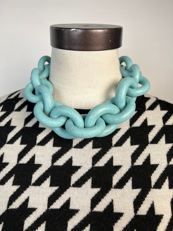 Collar Eslabón Celeste