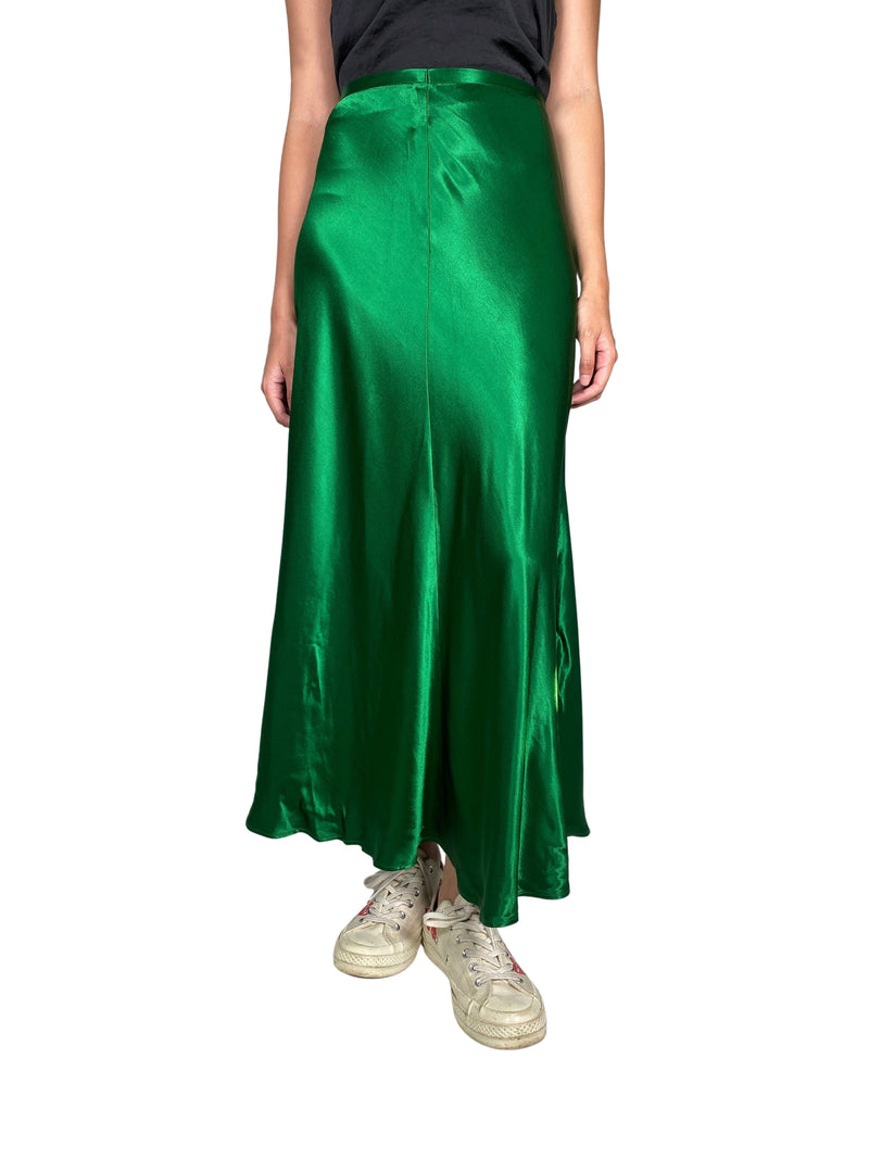 Falda Midi Falda Satinada Joyas Zara Falda Esmeralda Satinada ZARA