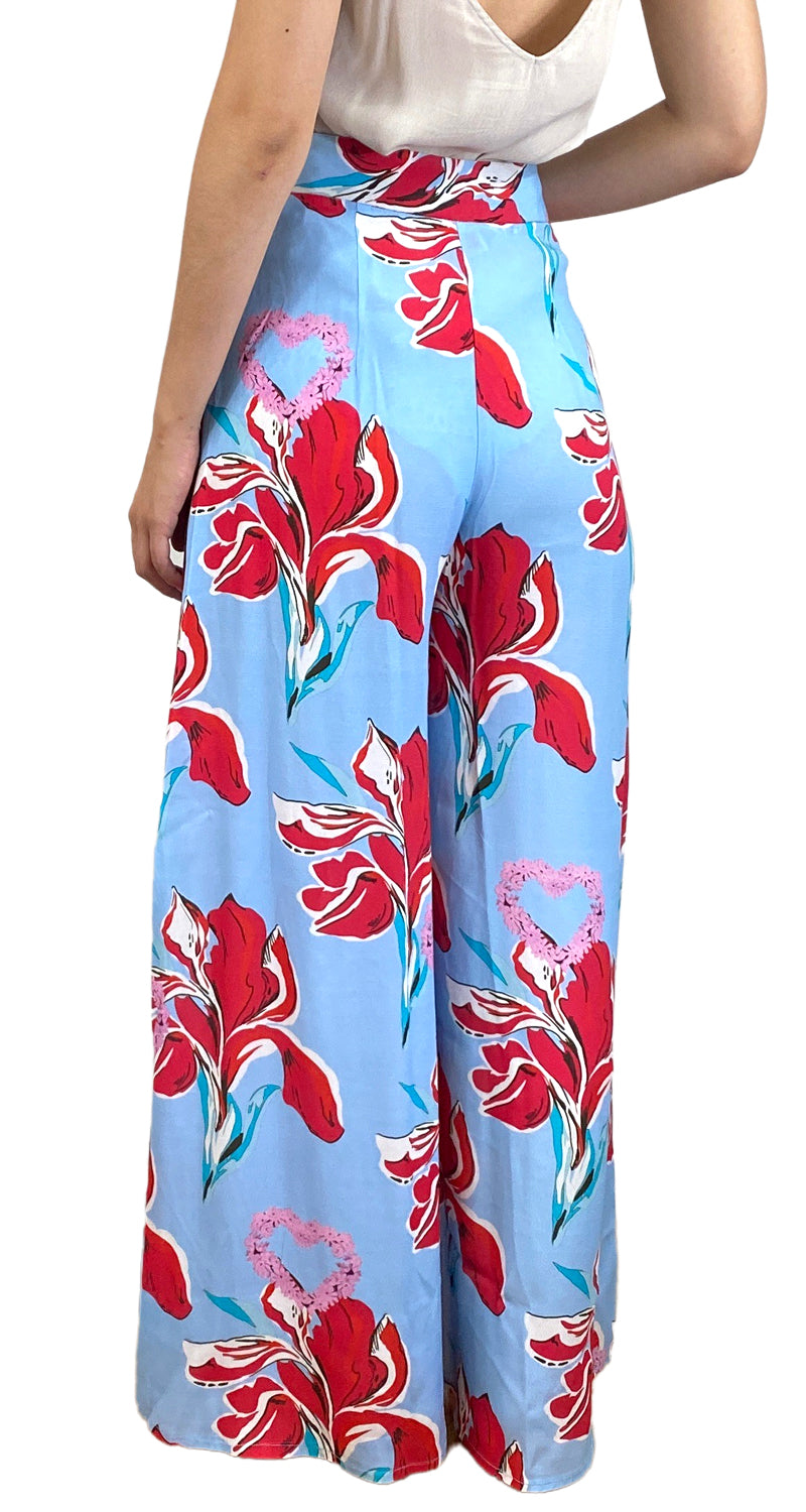 Pantalón Azul Flores