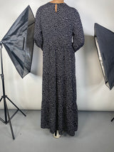 Vestido Maxi Negro Lunares
