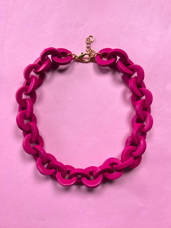 Collar Cadenas Fucsia MP Slim