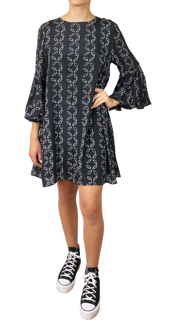 Vestido Negro Estampado