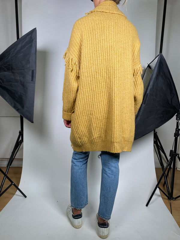Cárdigan Amarillo Flecos