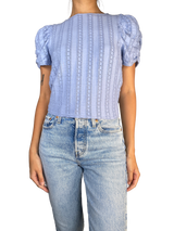 Blusa Azul Bordada