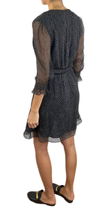 Vestido Midi Negro Estampado