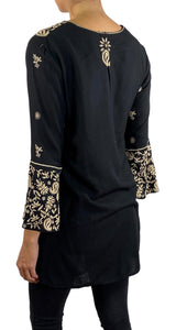 Vestido Negro Bordado
