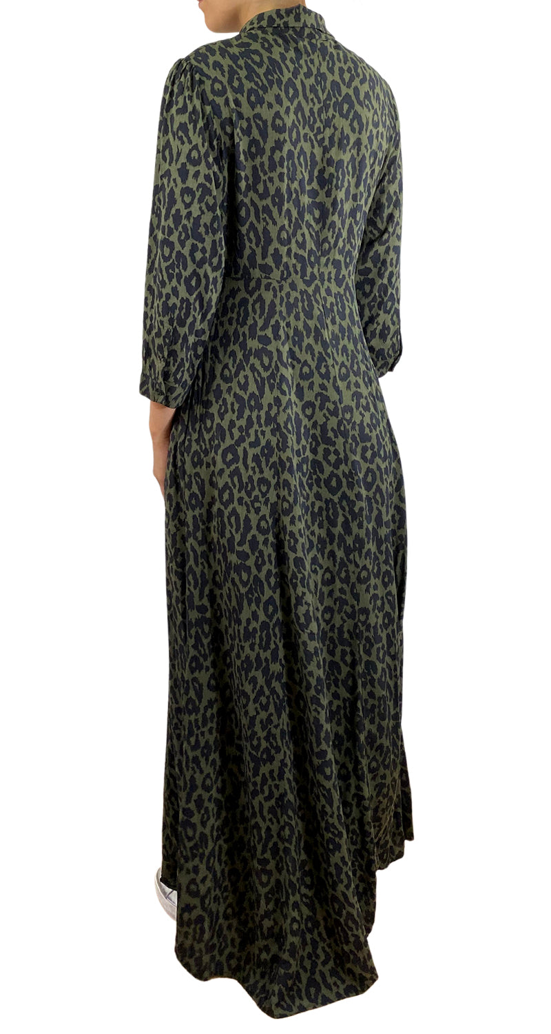 Vestido Verde Animal Print Zara Market People Vestido Verde Animal Print Zara Market People