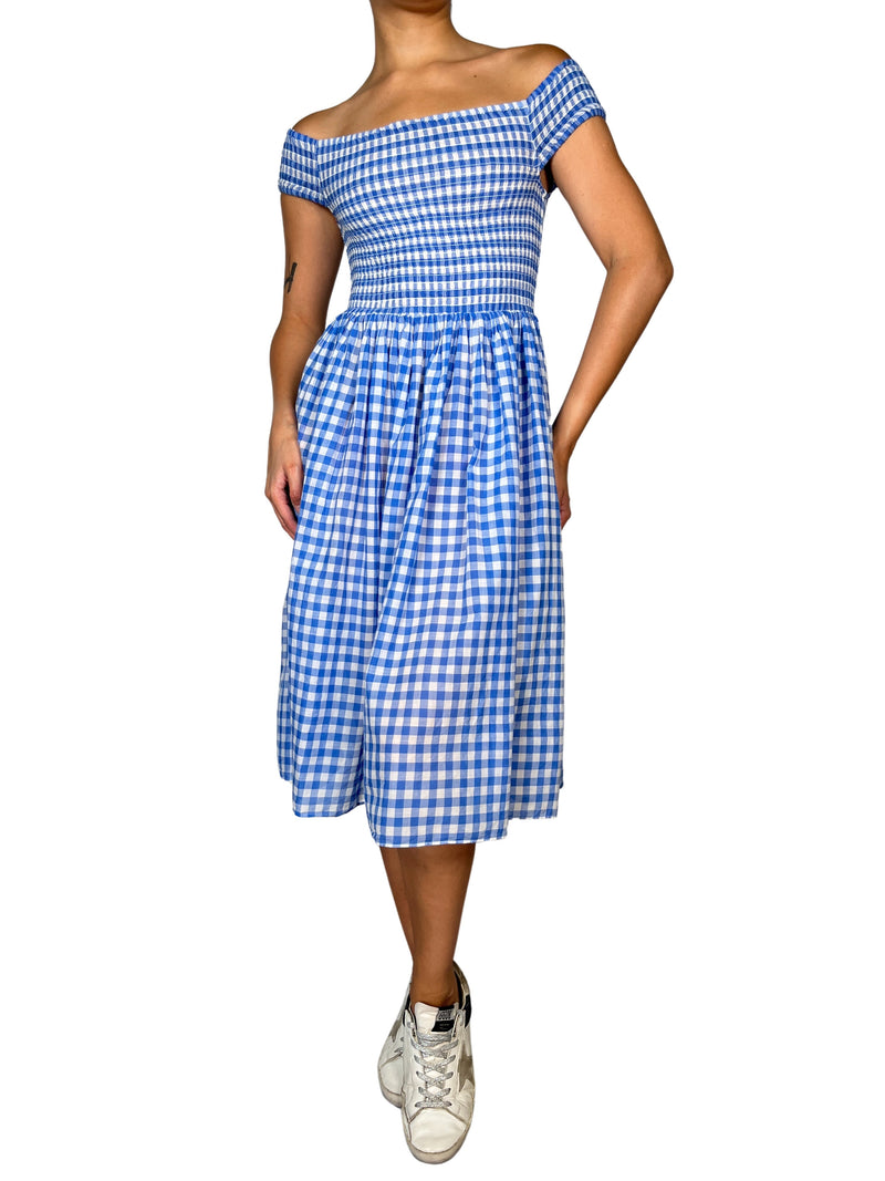 Vestido Vichy Celeste