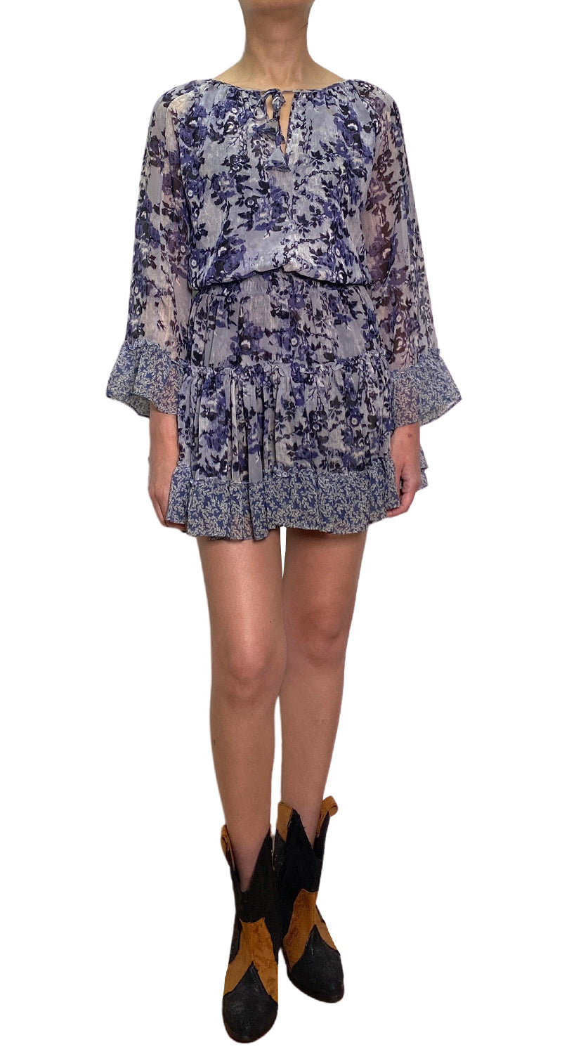 Vestido Azul Flores MISA LOS ANGELES Market People vestido-azul-flores-misa-los-angeles-market-people