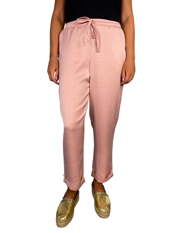 Pantalón De Tela Rosa