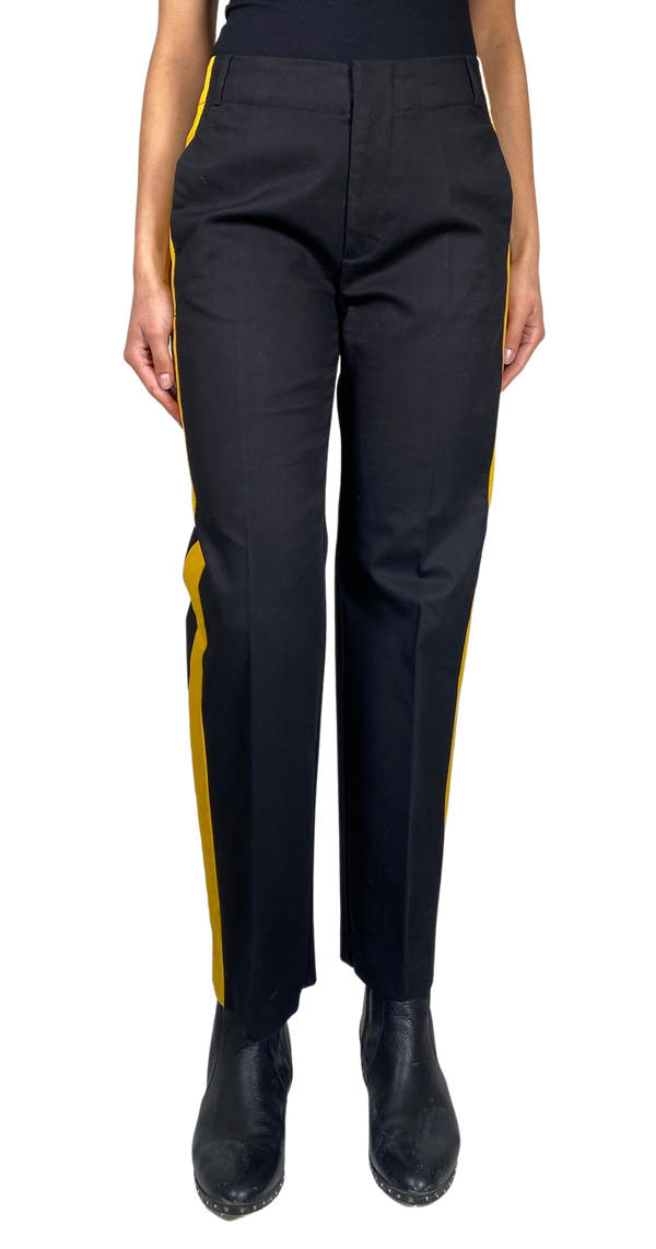 Pantalón Negro Franja Amarillas