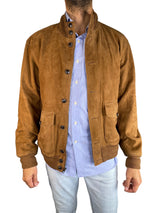 Chaqueta Bomber Gamuza Café