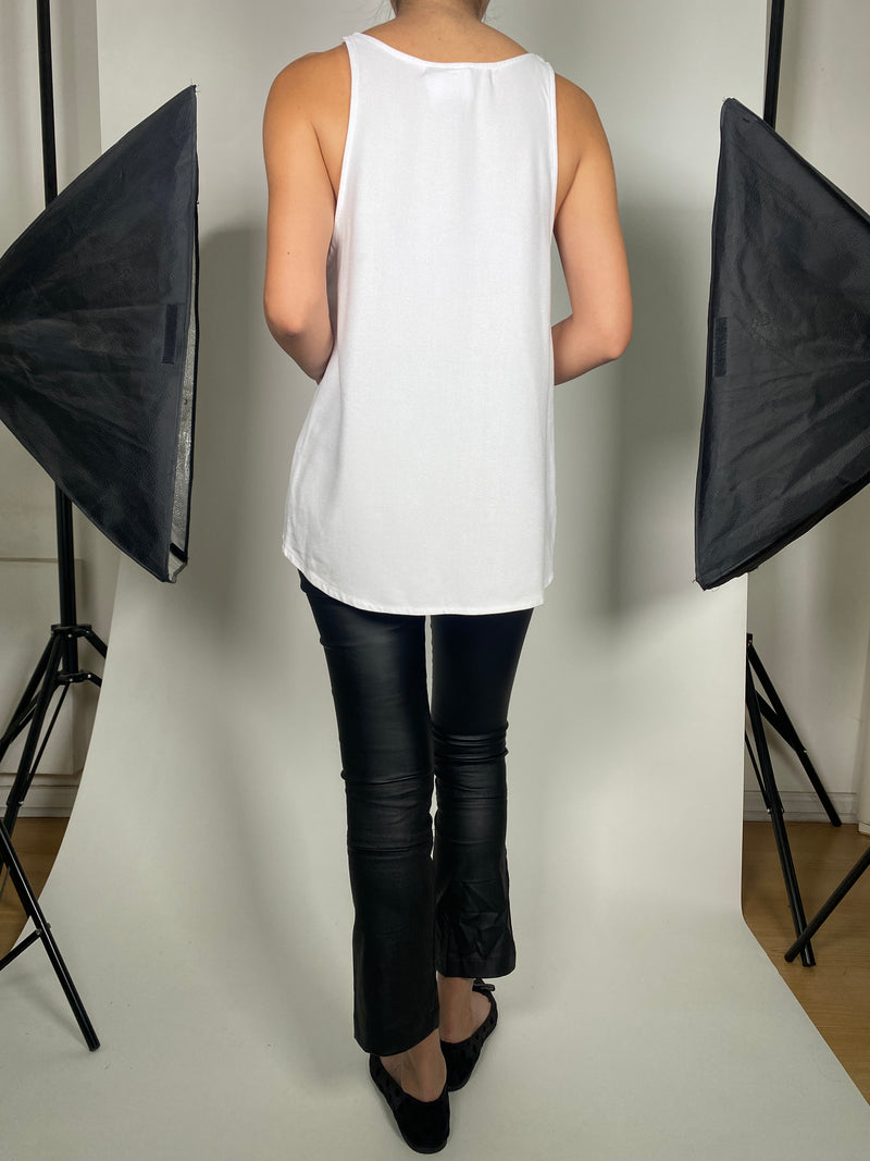 Blusa Blanca Sin Mangas