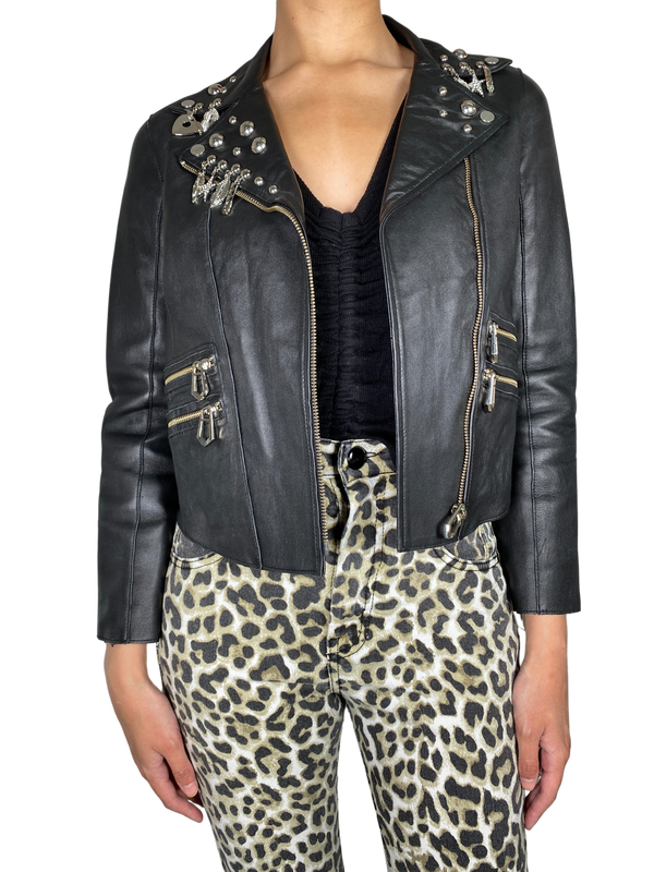 Chaqueta Cuero Negro