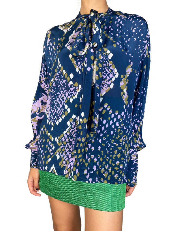 Blusa Azul Estampada