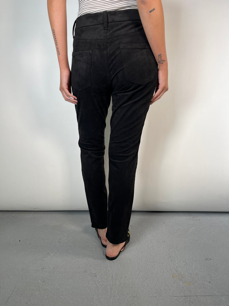 Pantalón Negro Gamuza Cierres