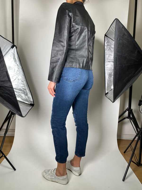 Chaqueta Cuero Negro