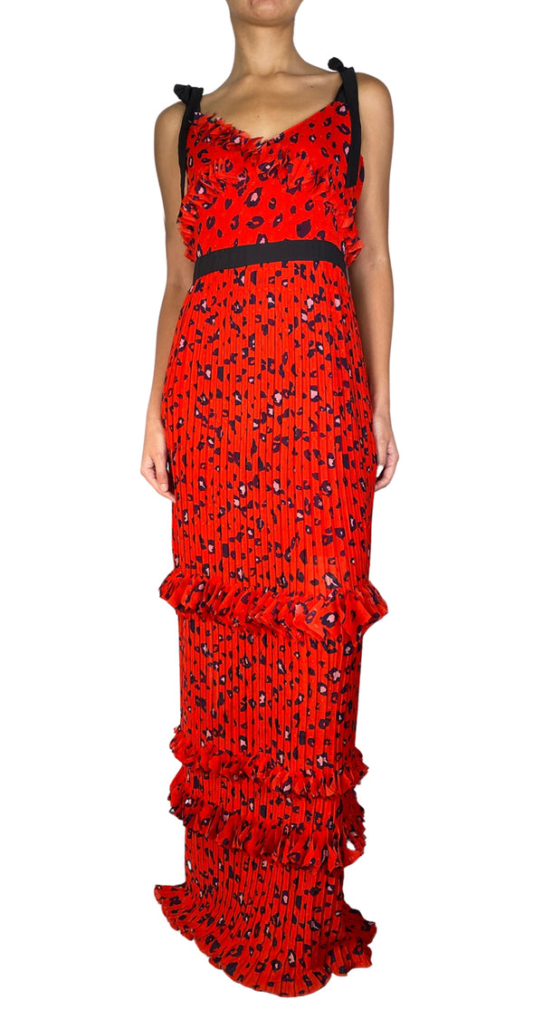Vestido Animal Print Plizado