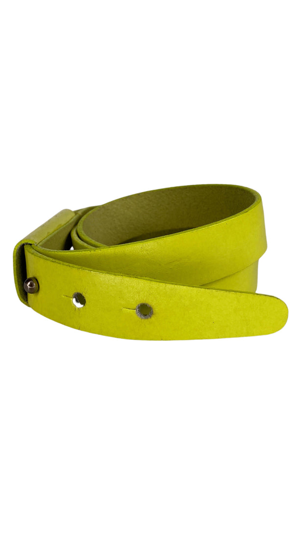 Cinturon Amarillo De Cuero
