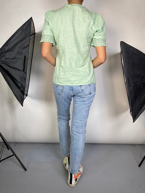 Blusa Verde Bordado