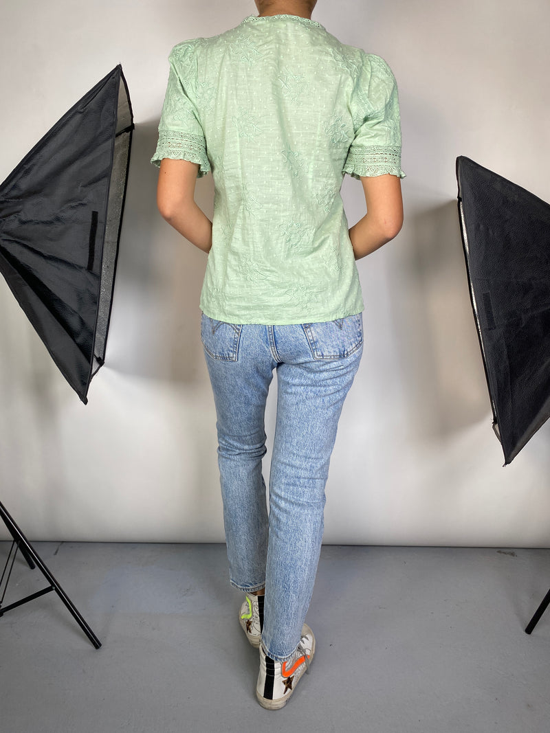Blusa Verde Bordado