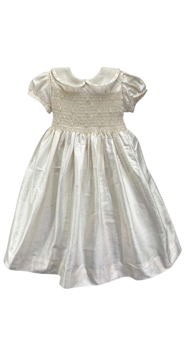 Vestido Seda Crema