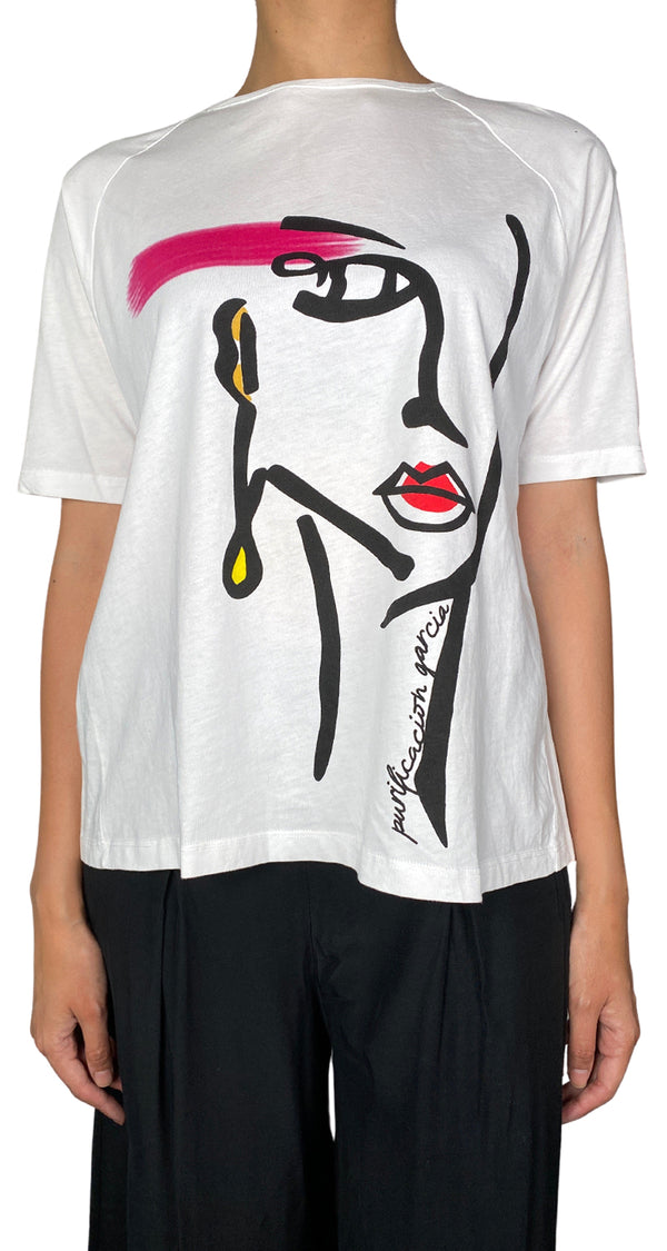 Polera Blanca Estampada