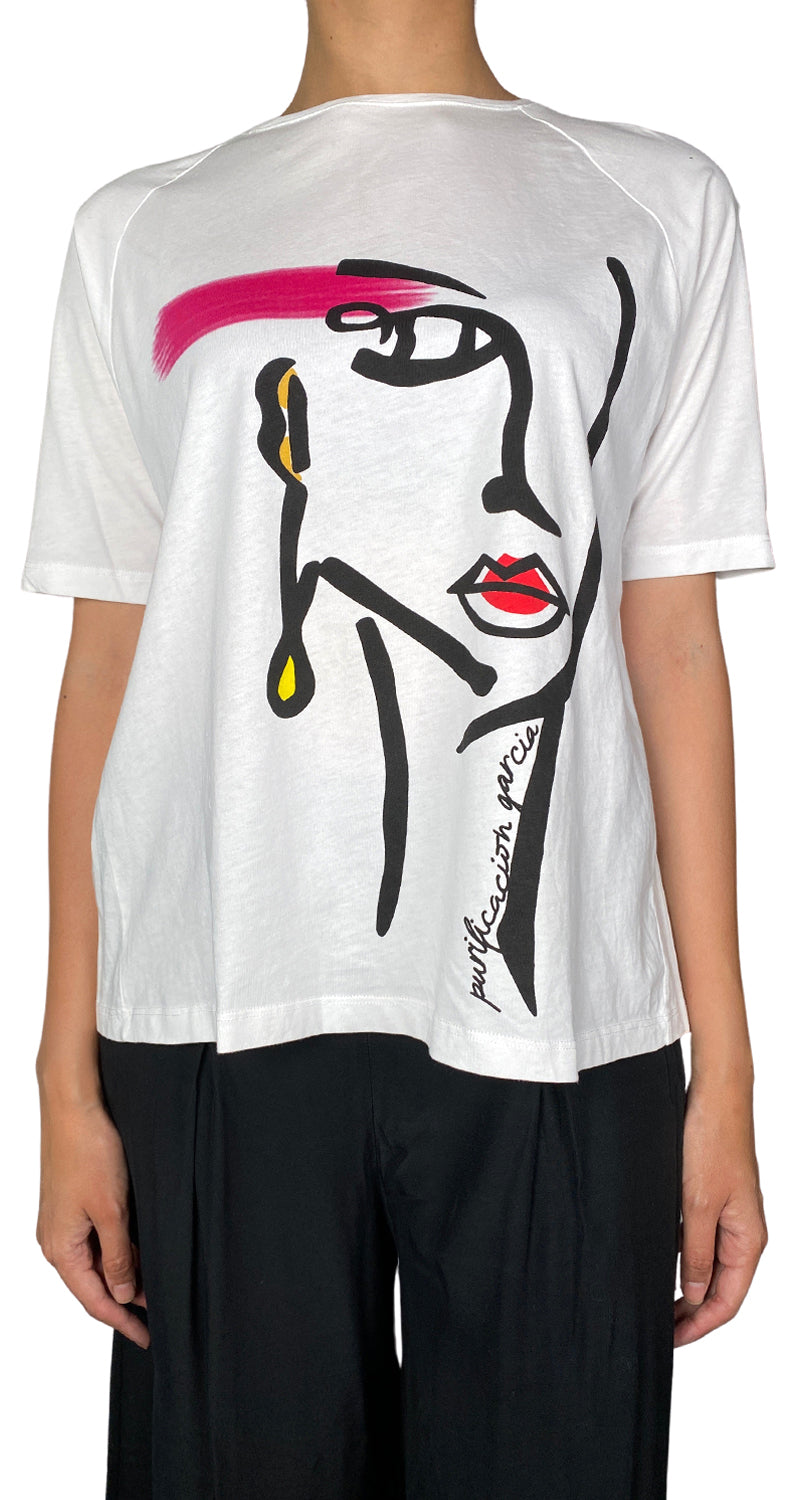 Polera Blanca Estampada