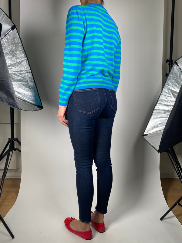 Sweater Rayas Azul Y Verde