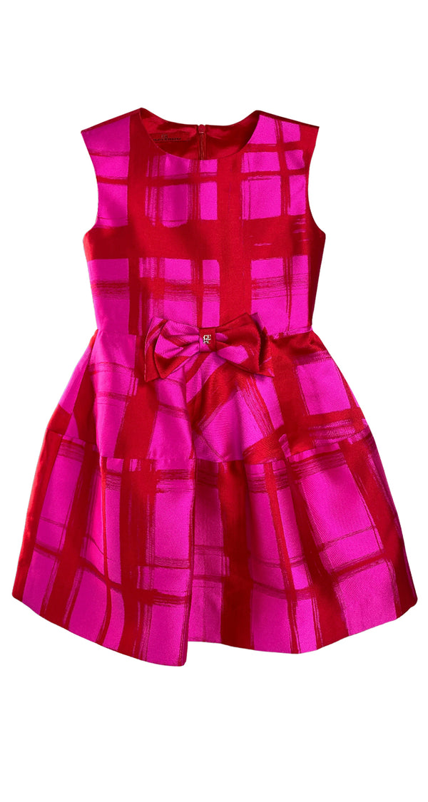 Vestido Cuadros Fucsia y Rojo