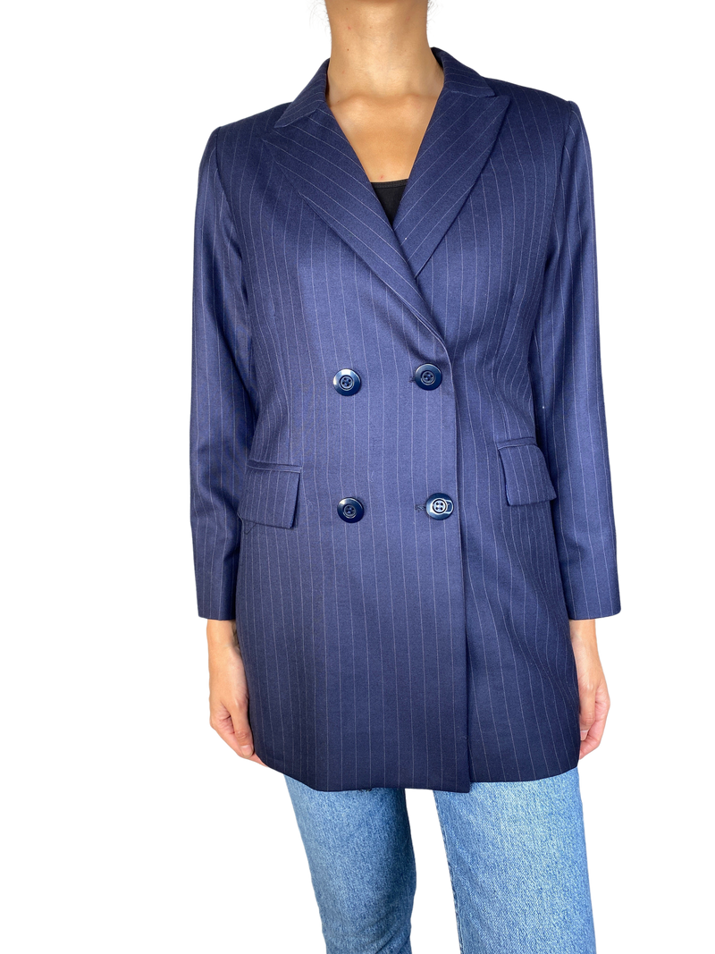 Blazer de Rayas Azul Marino