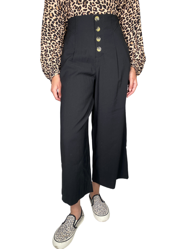 Pantalón Negro De Tela