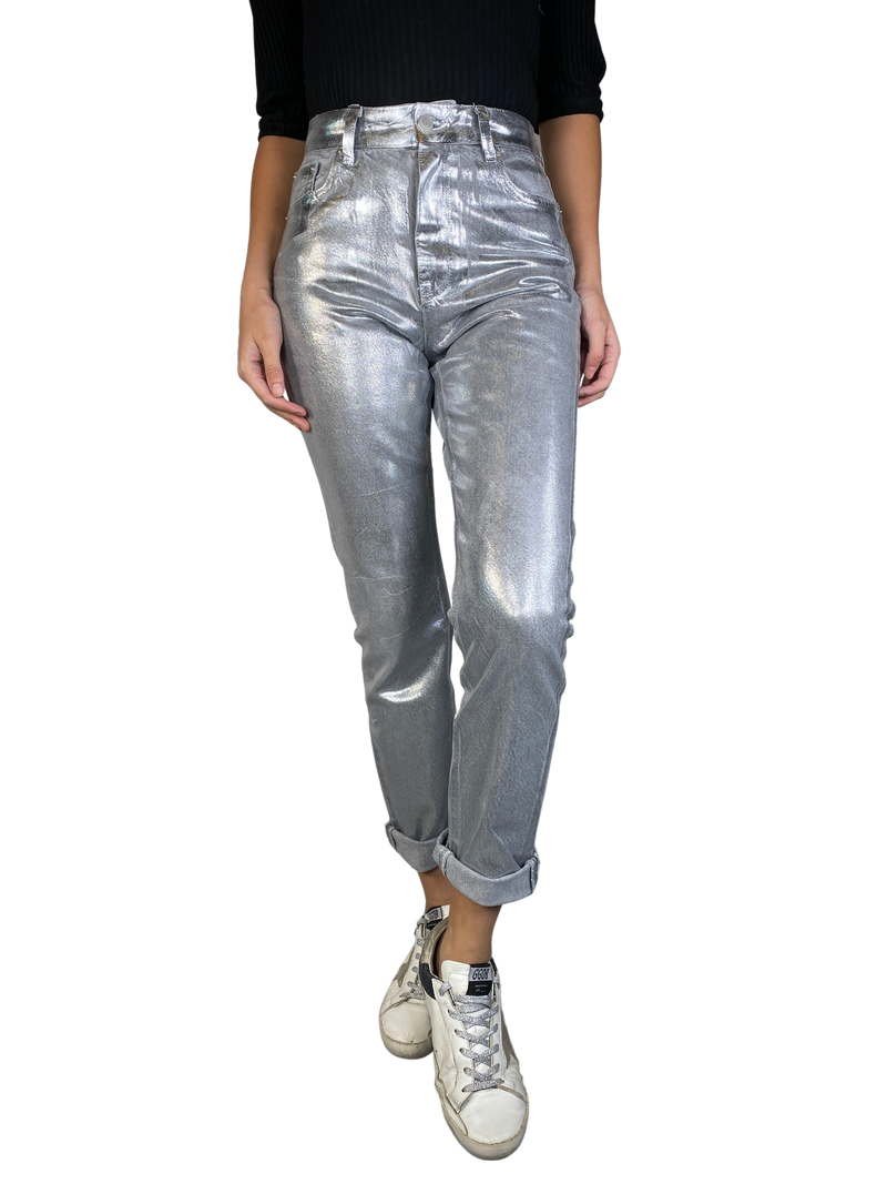 Jeans Plateados