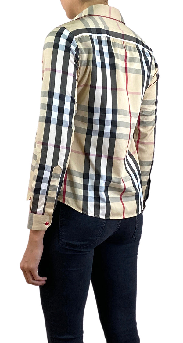 Blusa Café a Rayas