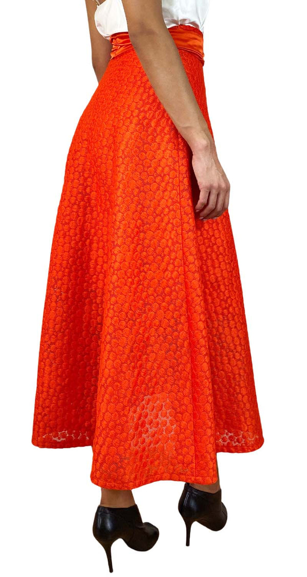 Falda Maxi Dots Naranja