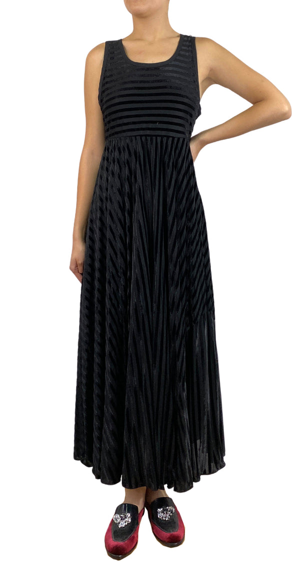 Vestido Maxi Negro Rayas